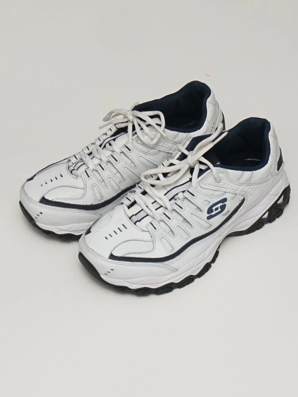 Skechers After Burn Trainer Shoes Mens Size 8.5 Sneaker White Lace Up Low 50127
